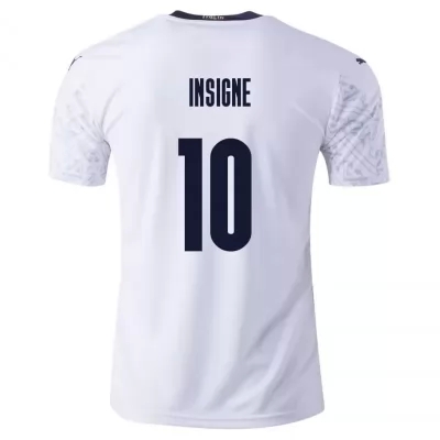 Damen Italienische Fussballnationalmannschaft Lorenzo Insigne #10 Auswärtstrikot Blau 2021 Trikot