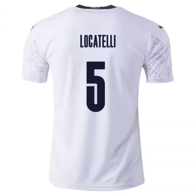Herren Italienische Fussballnationalmannschaft Manuel Locatelli #5 Auswärtstrikot Blau 2021 Trikot