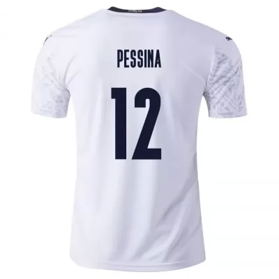 Damen Italienische Fussballnationalmannschaft Matteo Pessina #12 Auswärtstrikot Blau 2021 Trikot