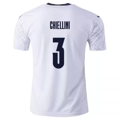Herren Italienische Fussballnationalmannschaft Giorgio Chiellini #3 Auswärtstrikot Blau 2021 Trikot