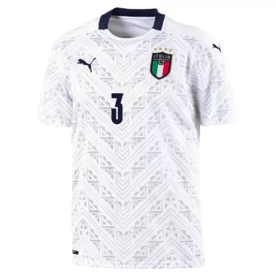 Damen Italienische Fussballnationalmannschaft Giorgio Chiellini #3 Auswärtstrikot Blau 2021 Trikot