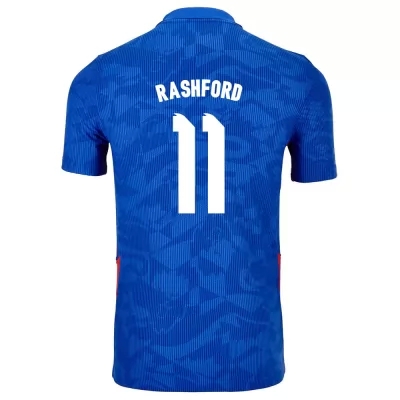 Damen Englische Fussballnationalmannschaft Marcus Rashford #11 Auswärtstrikot Weiß 2021 Trikot