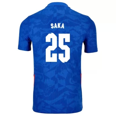 Damen Englische Fussballnationalmannschaft Bukayo Saka #25 Auswärtstrikot Weiß 2021 Trikot