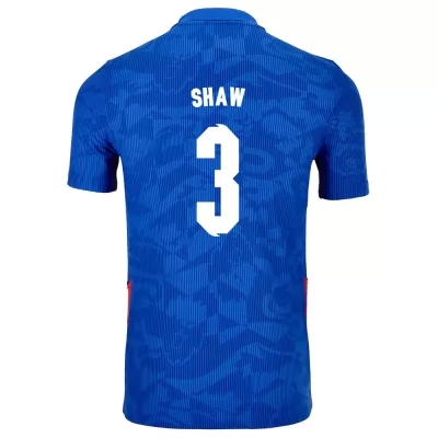 Damen Englische Fussballnationalmannschaft Luke Shaw #3 Auswärtstrikot Weiß 2021 Trikot