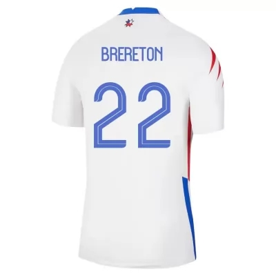 Damen Chilenische Fussballnationalmannschaft Ben Brereton #22 Auswärtstrikot Rot 2021 Trikot