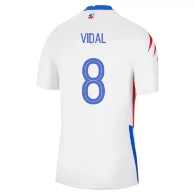 Damen Chilenische Fussballnationalmannschaft Arturo Vidal #8 Auswärtstrikot Rot 2021 Trikot