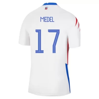 Damen Chilenische Fussballnationalmannschaft Gary Medel #17 Auswärtstrikot Rot 2021 Trikot