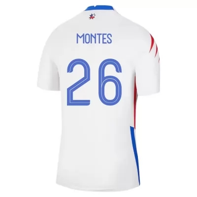 Kinder Chilenische Fussballnationalmannschaft Clemente Montes #26 Auswärtstrikot Rot 2021 Trikot