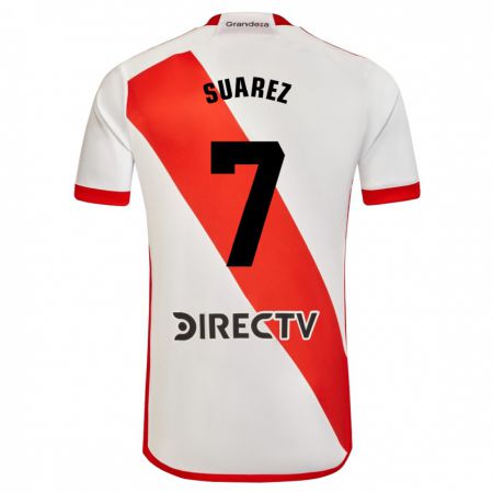 Kandiny Kinder Matías Suárez #7 Weiß Rot Heimtrikot Trikot 2023/24 T-Shirt
