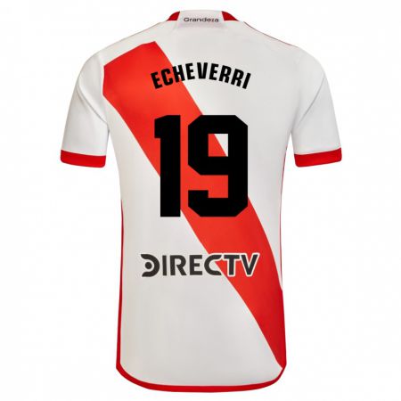Kandiny Kinder Claudio Echeverri #19 Weiß Rot Heimtrikot Trikot 2023/24 T-Shirt
