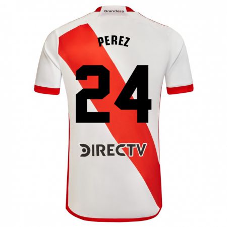 Kandiny Kinder Enzo Pérez #24 Weiß Rot Heimtrikot Trikot 2023/24 T-Shirt