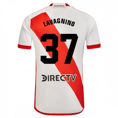 Kandiny Kinder Lucas Lavagnino #37 Weiß Rot Heimtrikot Trikot 2023/24 T-Shirt