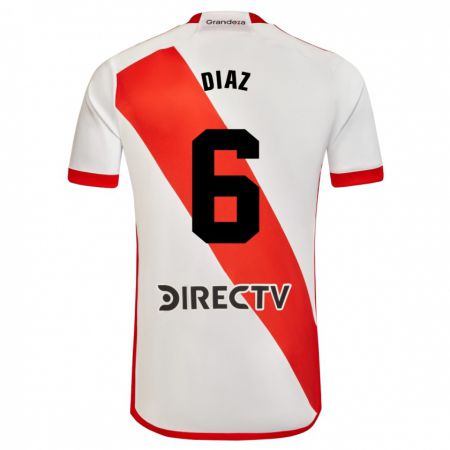 Kandiny Kinder Milagros Díaz #6 Weiß Rot Heimtrikot Trikot 2023/24 T-Shirt