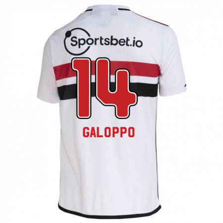 Kandiny Kinder Giuliano Galoppo #14 Weiß Heimtrikot Trikot 2023/24 T-Shirt