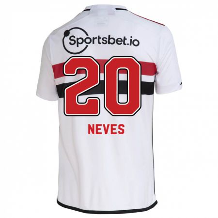 Kandiny Kinder Gabriel Neves #20 Weiß Heimtrikot Trikot 2023/24 T-Shirt