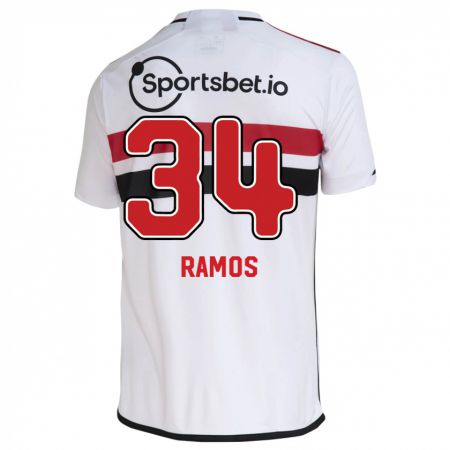 Kandiny Kinder Raí Ramos #34 Weiß Heimtrikot Trikot 2023/24 T-Shirt