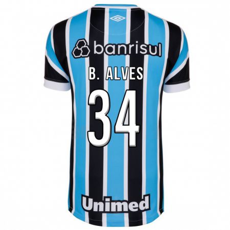 Kandiny Kinder Bruno Alves #34 Blau Heimtrikot Trikot 2023/24 T-Shirt