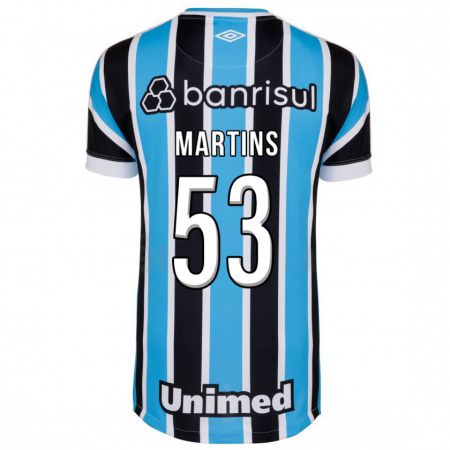 Kandiny Kinder Gustavo Martins #53 Blau Heimtrikot Trikot 2023/24 T-Shirt