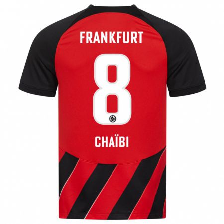 Kandiny Kinder Farès Chaïbi #8 Rot Schwarz Heimtrikot Trikot 2023/24 T-Shirt