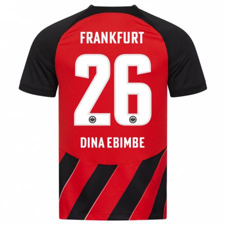 Kandiny Kinder Junior Dina Ebimbe #26 Rot Schwarz Heimtrikot Trikot 2023/24 T-Shirt