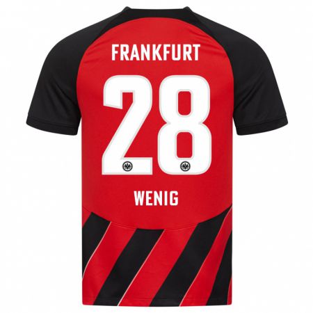 Kandiny Kinder Marcel Wenig #28 Rot Schwarz Heimtrikot Trikot 2023/24 T-Shirt