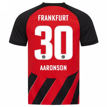 Kandiny Kinder Paxten Aaronson #30 Rot Schwarz Heimtrikot Trikot 2023/24 T-Shirt