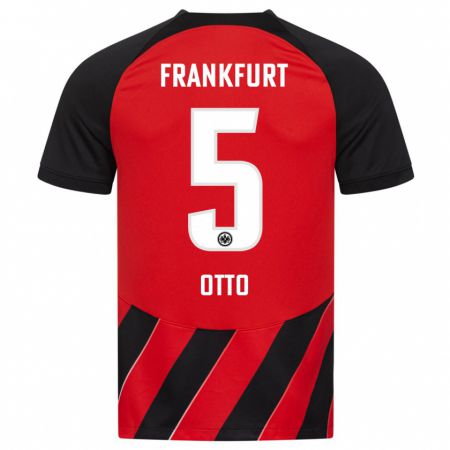 Kandiny Kinder Fynn Otto #5 Rot Schwarz Heimtrikot Trikot 2023/24 T-Shirt