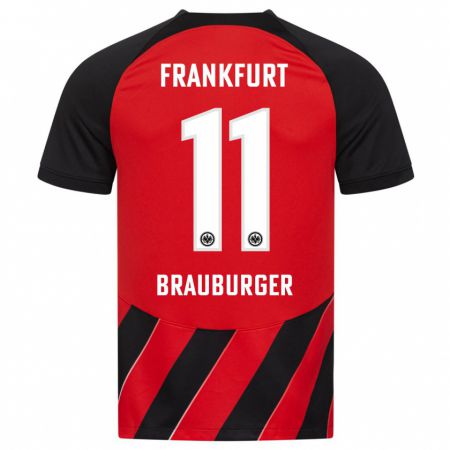 Kandiny Kinder Maximilian Brauburger #11 Rot Schwarz Heimtrikot Trikot 2023/24 T-Shirt