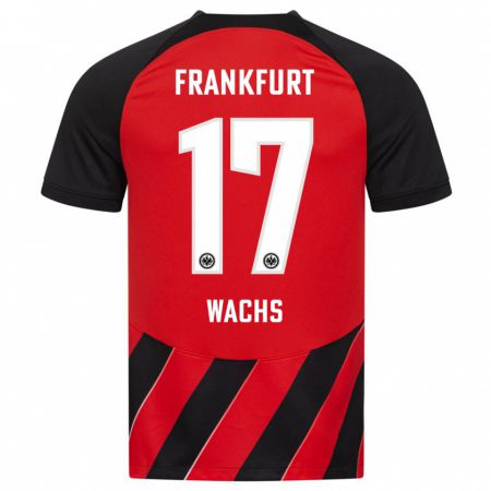 Kandiny Kinder Marc Wachs #17 Rot Schwarz Heimtrikot Trikot 2023/24 T-Shirt