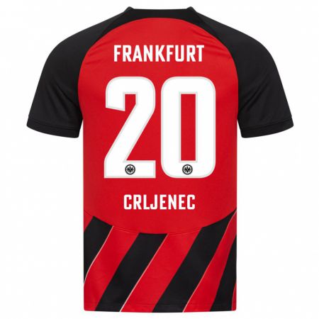 Kandiny Kinder Dominik Crljenec #20 Rot Schwarz Heimtrikot Trikot 2023/24 T-Shirt