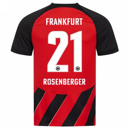 Kandiny Kinder Robin Rosenberger #21 Rot Schwarz Heimtrikot Trikot 2023/24 T-Shirt