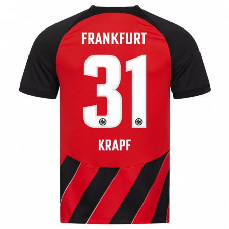 Kandiny Kinder Maximilian Krapf #31 Rot Schwarz Heimtrikot Trikot 2023/24 T-Shirt