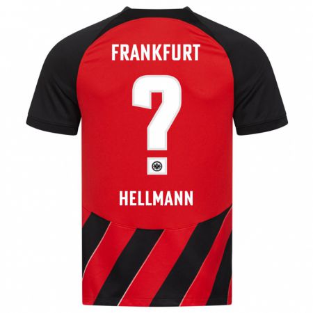 Kandiny Kinder Melvin Hellmann #0 Rot Schwarz Heimtrikot Trikot 2023/24 T-Shirt