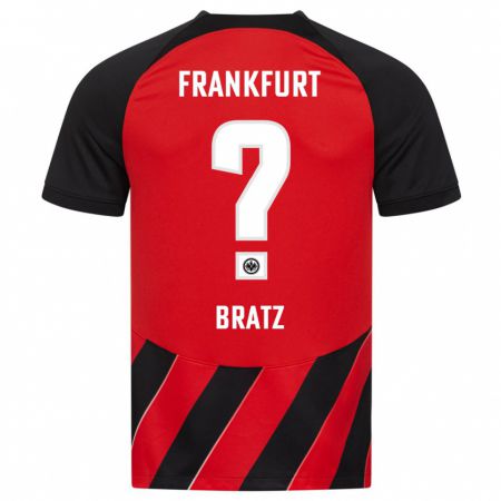 Kandiny Kinder Julian Brätz #0 Rot Schwarz Heimtrikot Trikot 2023/24 T-Shirt