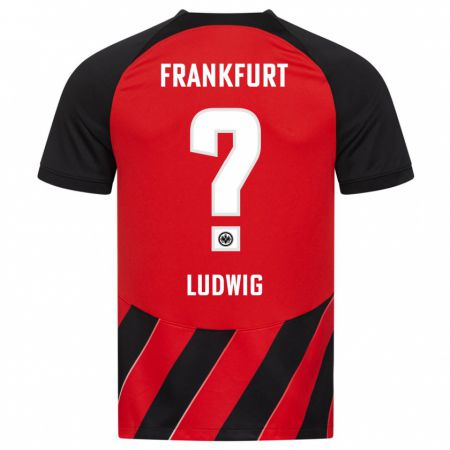 Kandiny Kinder Finn Ludwig #0 Rot Schwarz Heimtrikot Trikot 2023/24 T-Shirt