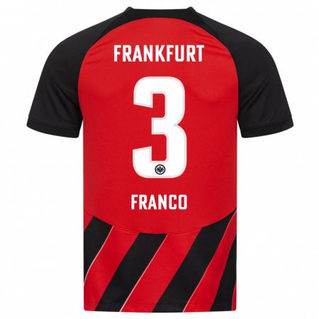 Kandiny Kinder Giuseppe Franco #3 Rot Schwarz Heimtrikot Trikot 2023/24 T-Shirt