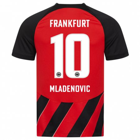 Kandiny Kinder Marko Mladenovic #10 Rot Schwarz Heimtrikot Trikot 2023/24 T-Shirt