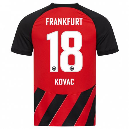 Kandiny Kinder Niko Kovac #18 Rot Schwarz Heimtrikot Trikot 2023/24 T-Shirt