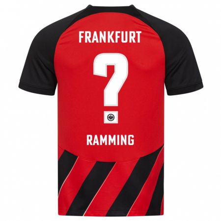 Kandiny Kinder Nils Ramming #0 Rot Schwarz Heimtrikot Trikot 2023/24 T-Shirt