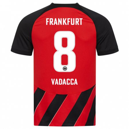 Kandiny Kinder Gianni Vadacca #8 Rot Schwarz Heimtrikot Trikot 2023/24 T-Shirt