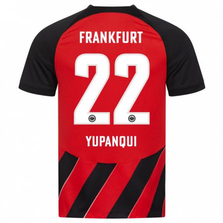 Kandiny Kinder Philipp Eisele Yupanqui #22 Rot Schwarz Heimtrikot Trikot 2023/24 T-Shirt