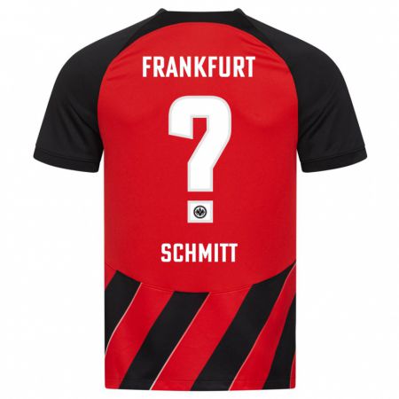 Kandiny Kinder Jonathan Schmitt #0 Rot Schwarz Heimtrikot Trikot 2023/24 T-Shirt
