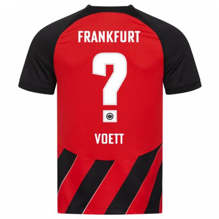 Kandiny Kinder Johannes Voett #0 Rot Schwarz Heimtrikot Trikot 2023/24 T-Shirt
