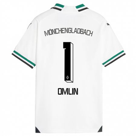 Kandiny Kinder Jonas Omlin #1 Weiß Grün Heimtrikot Trikot 2023/24 T-Shirt