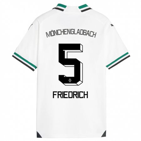 Kandiny Kinder Marvin Friedrich #5 Weiß Grün Heimtrikot Trikot 2023/24 T-Shirt