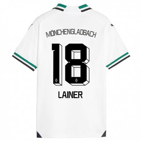 Kandiny Kinder Stefan Lainer #18 Weiß Grün Heimtrikot Trikot 2023/24 T-Shirt