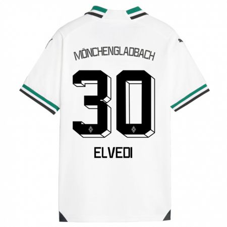 Kandiny Kinder Nico Elvedi #30 Weiß Grün Heimtrikot Trikot 2023/24 T-Shirt