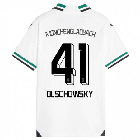 Kandiny Kinder Jan Olschowsky #41 Weiß Grün Heimtrikot Trikot 2023/24 T-Shirt