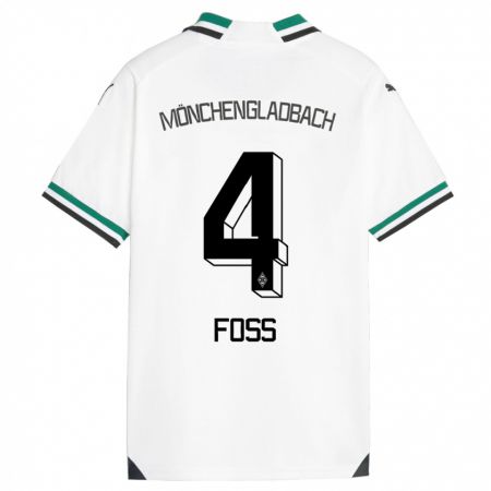 Kandiny Kinder Jonathan Foss #4 Weiß Grün Heimtrikot Trikot 2023/24 T-Shirt