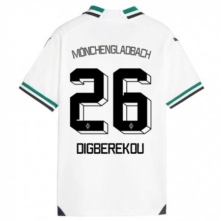 Kandiny Kinder Ibrahim Digberekou #26 Weiß Grün Heimtrikot Trikot 2023/24 T-Shirt